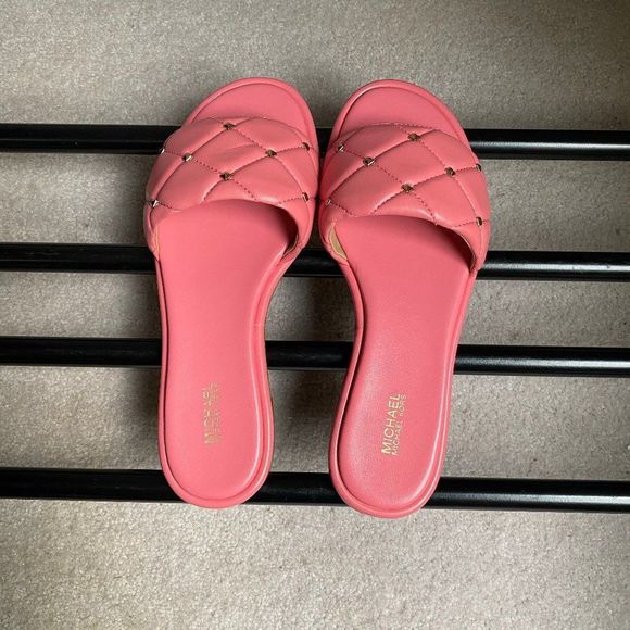 MICHAEL KORS Women Hayworth Studded Slide Sandals - NEW NWOB - Picture 2 of 8